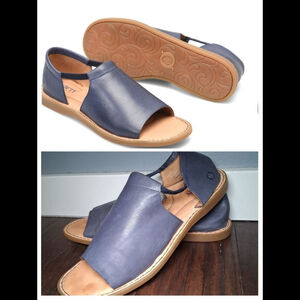 Born Cove Modern Navy Marine Leather Sandals